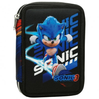 Ученически несесер с две отделения и съдържание Sonic 3 The Hedgehog, U 334-86100, момче, черно и синьо U 334-86100 Ученически несесер с две отделения и съдържание Sonic 3 The Hedgehog, U 334-86100, момче, черно и синьо U 334-86100
