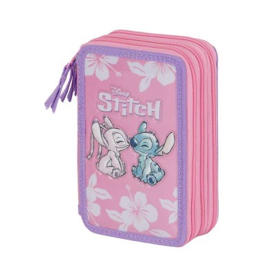Karactermania Несесер с 3 ципа Lilo and Stitch, Пълен, T 06665, розов T 06665 Karactermania Несесер с 3 ципа Lilo and Stitch, Пълен, T 06665, розов T 06665