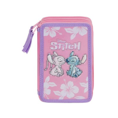 Karactermania Несесер с 3 ципа Lilo and Stitch, Пълен, T 06665, розов T 06665 Karactermania Несесер с 3 ципа Lilo and Stitch, Пълен, T 06665, розов T 06665