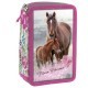 Derform Ученически несесер с 3 ципа Horse 18, T 66988, момиче, розовий T 66988 Derform Ученически несесер с 3 ципа Horse 18, T 66988, момиче, розовий T 66988