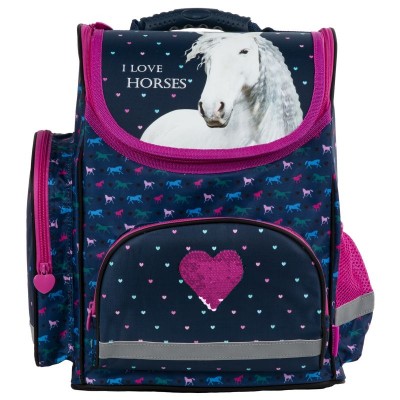Derform Ученическа ергономична раница Horse 17, Т 67114, момиче, многоцветна T 67114 Derform Ученическа ергономична раница Horse 17, Т 67114, момиче, многоцветна T 67114