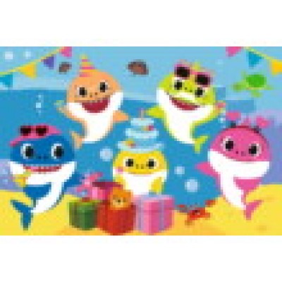 TREFL Детски Пъзел Maxi BABY SHARK - Щастливи акули, 24 ел., 14337, за деца, многоцветен 14337