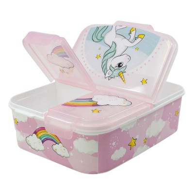 Детска Кутия за сандвичи UNICORN с 3 отделения, 09722, момиче, розова, многоцветна 09722 Детска Кутия за сандвичи UNICORN с 3 отделения, 09722, момиче, розова, многоцветна 09722