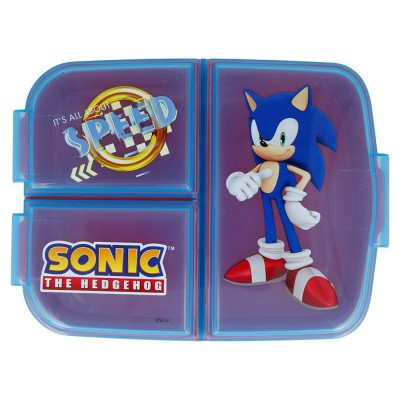 Детска Кутия за сандвичи SONIC с 3 отделения, 40520, момче, синя, многоцветна 40520 Детска Кутия за сандвичи SONIC с 3 отделения, 40520, момче, синя, многоцветна 40520