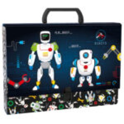 Derform Куфарче с дръжка Robot, Робот, 5 см., 81516, синьо, за момче 81516 Derform Куфарче с дръжка Robot, Робот, 5 см., 81516, синьо, за момче 81516