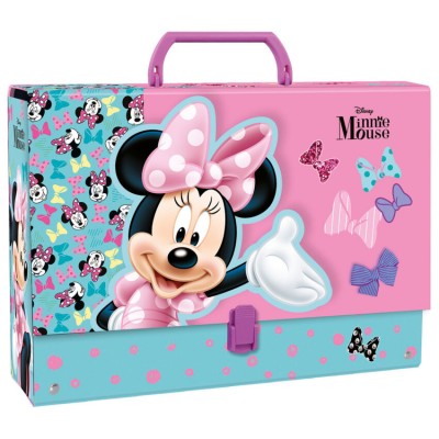 Derform Куфарче с дръжка Minnie 26, Мини Маус, 81561, розово многоцветно 81561 Derform Куфарче с дръжка Minnie 26, Мини Маус, 81561, розово многоцветно 81561