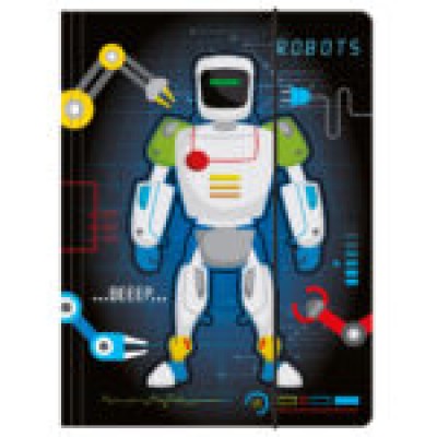 Derform Папка с ластик A4 Robot, Робот, 81738, за момче, синя 81738 Derform Папка с ластик A4 Robot, Робот, 81738, за момче, синя 81738