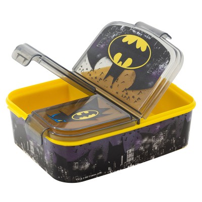Детска Кутия за сандвичи BATMAN с 3 отделения, 85520, момче, сиво и жълто 85520 Детска Кутия за сандвичи BATMAN с 3 отделения, 85520, момче, сиво и жълто 85520