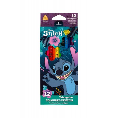 Colorino Триъгълни цветни моливи 12 цв. Stitch, L 54786PTR, многоцветни L 54786PTR