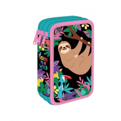 Colorino Ученически несесер с пособия Colorino - Jumper 3 - Wildkid , L F067653, момиче, многоцветен L F067653