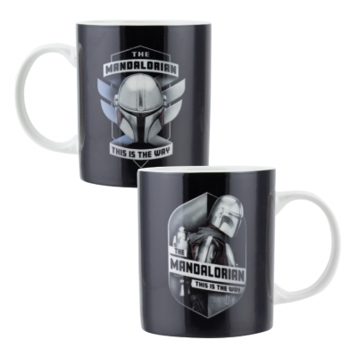 Paladone Чаша и чорапи комплект The Mandalorian , L PTMMSS,  за момче и момиче, сиво и черно L PTMMSS