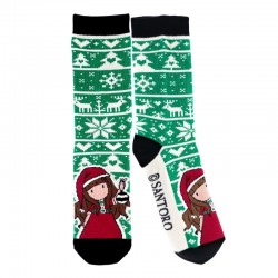 SANTORO GORJUSS Чорапи в подаръчна кутия Santoro Gorjuss Merry and Bright - Tis The Season, U 1101GJ08, зелени