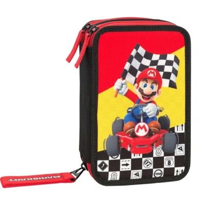 SUPER MARIO Ученически несесер Super Mario Mariokart Red със съдържание и 3 отделения, U 71882 U 71882 SUPER MARIO Ученически несесер Super Mario Mariokart Red със съдържание и 3 отделения, U 71882 U 71882