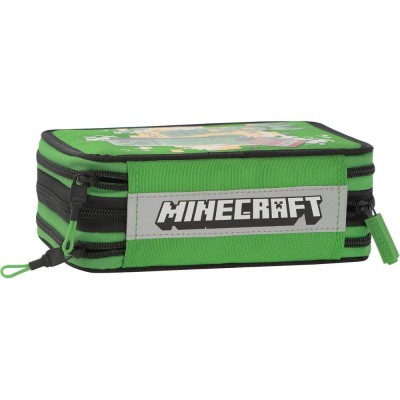 MINECRAFT Ученически несесер с 3 отделения Minecraft Jolly, U 72540, момче, зелен U 72540