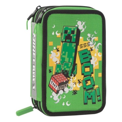 MINECRAFT Ученически несесер с 3 отделения Minecraft Jolly, U 72540, момче, зелен U 72540