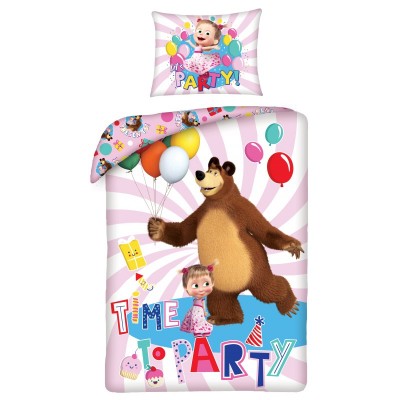 MASHA AND THE BEAR Детски спален комплект Маша и Мечока, балони, U MB-2236BL, момиче, многоцветен U MB-2236BL