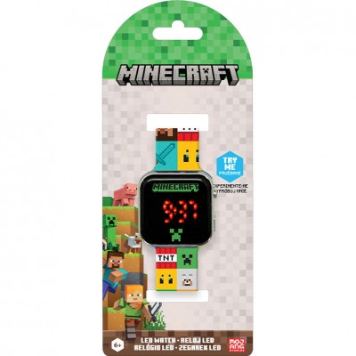 MINECRAFT LED часовник Minecraft Spades, U MIN4272 MINECRAFT LED часовник Minecraft Spades, U MIN4272
